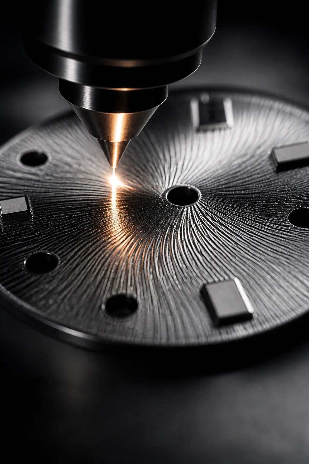 Laser refining texture into a custom dial